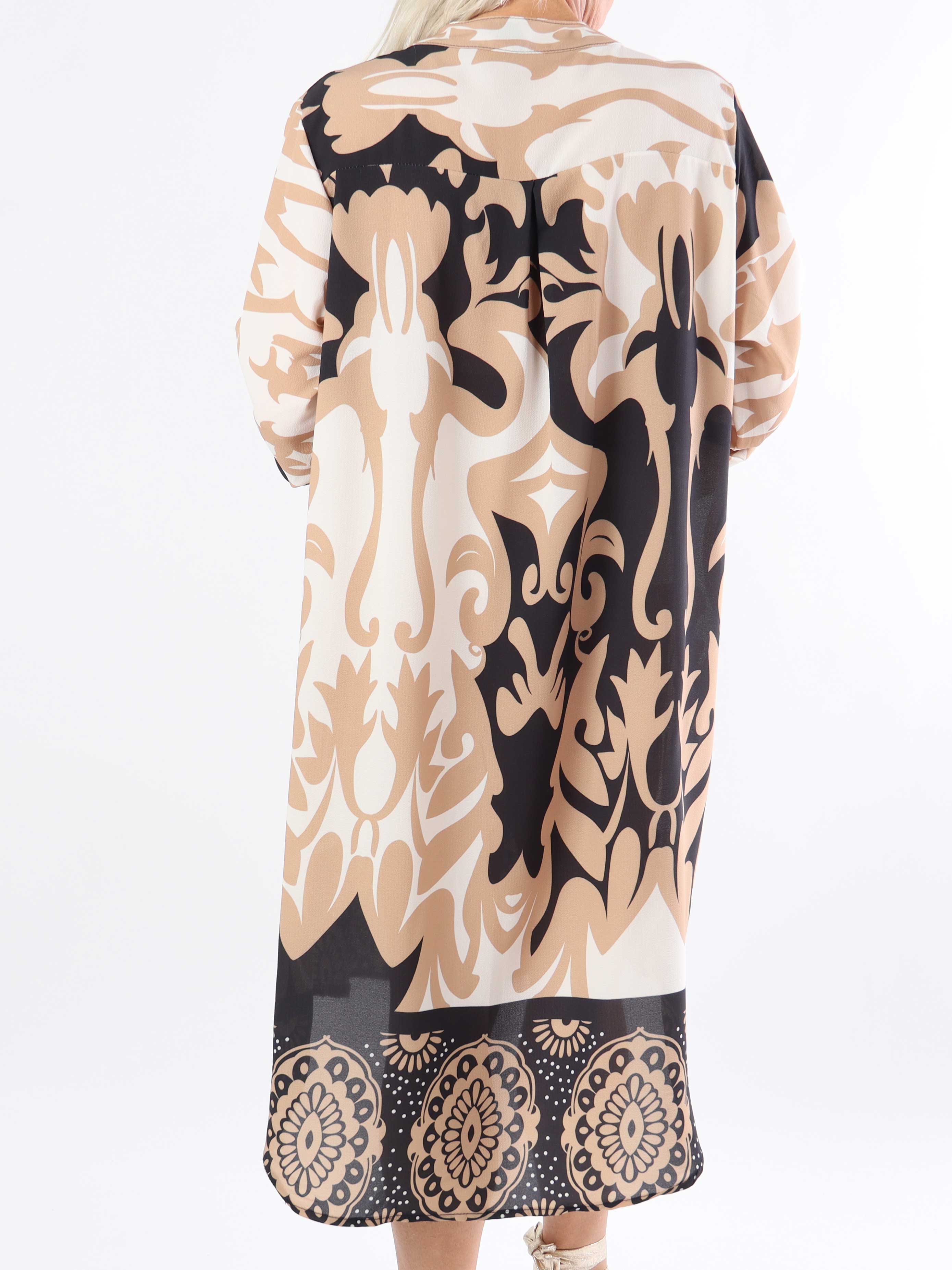 Vanesa Boheme Dress - Let og luftig mønstret plus size kjole i viskose